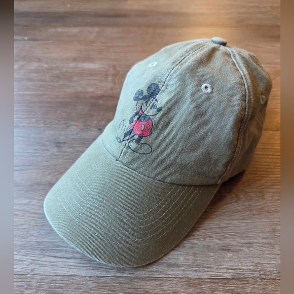 Disney Parks Hat Mickey Mouse Olive Green Adult Womens Baseball Cap Hat.l - Picture 3 of 7